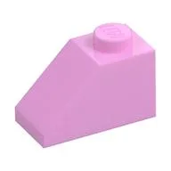 Brick Sloped 45° 2 x 1 with Bottom Pin, Bright Pink
