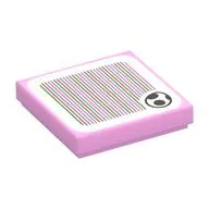 Tile 2 x 2 with Yoshi Egg and Barcode Print (Sticker), Bright Pink