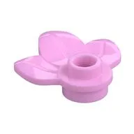 Plant, Plate 1 x 1 Round with 3 Leaves, Bright Pink