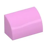Brick Curved 1 x 2 x 1 No Studs, Bright Pink