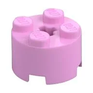 Brick Round 2 x 2 with Axle Hole, Bright Pink