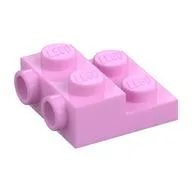 Plate Special 2 x 2 x 2/3 with Two Studs On Side and Two Raised [Half Hollow Anti-stud] - Updated Version, Bright Pink