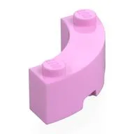 Brick Round Corner 3 x 3 Macaroni with 2 Studs, Bright Pink
