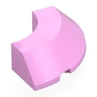 Brick Round Corner 4 x 4 x 1 with Bottom Cut Outs, No Studs, Flat Top, Bright Pink