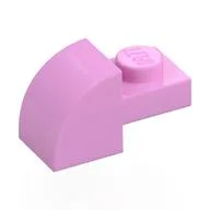 Brick Curved 1 x 2 x 1 with Curved Top, Bright Pink