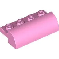 Brick Curved 2 x 4 x 1, Bright Pink
