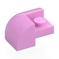 Brick Round, Curved 2 x 2 x 1, Corner, Bright Pink