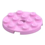 Plate Round 4 x 4 with Pin Hole, Bright Pink