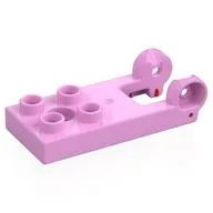 Duplo Plate 2 x 3 with 4 Studs and Reinforced Hinge, Bright Pink