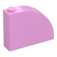 Brick Curved 1 x 4 x 2 2/3, Bright Pink