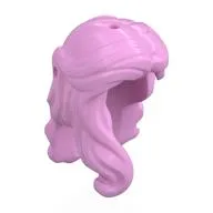 Hair Long, Wavy with Lock on Side, Bright Pink