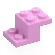 Bracket 3 x 2 x 1 1/3 with Bottom Stud Holder, Bright Pink