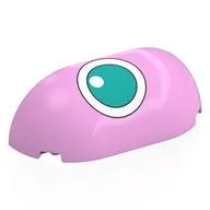 Brick Round, Curved 2 x 4 x 2, Half, No Studs, Dark Turquoise Jigglypuff Right Eye Print, Bright Pink
