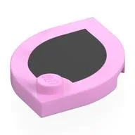 Plate Special 3 x 3 with Rounded Corners, 1 Stud with Black Print, Bright Pink
