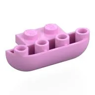 Brick Round, Curved Inverted Triple 1 x 3 x 1 with 1 x 2 Extension, Bright Pink