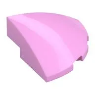 Brick Round Corner, Curved 3 x 3 x 1 Quarter Circle, Bright Pink