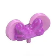 Headwear Accessory Bow with Minnie Mouse Ears, Small Pin, Opal Trans-Dark Pink Pattern, Bright Pink