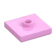 Plate Special 2 x 2 with Groove and Center Stud (Jumper), Bright Pink