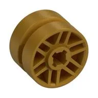 Wheel 14mm D. x 9.9mm with Centre Groove, Fake Bolts and 6 Spokes, Pearl Gold