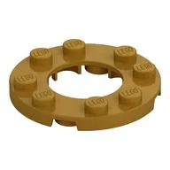 Plate Round 4 x 4 with 2 x 2 Round Opening, Pearl Gold
