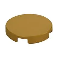 Tile Round 2 x 2 with Bottom Stud Holder, Pearl Gold