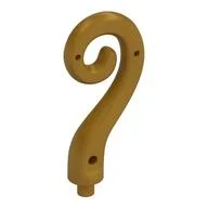 Animal Body Part / Plant, Tail / Vine Curled with Bar, Pearl Gold