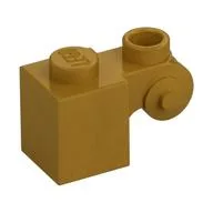 Brick Special 1 x 1 with Scroll with Open Stud, Pearl Gold
