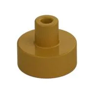 Tile Special Round 1 x 1 with Hollow Bar, Pearl Gold