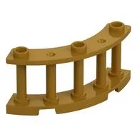 Fence Spindled 4 x 4 x 2 Quarter Round with 3 Studs, Pearl Gold