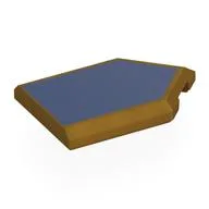 Tile Special 2 x 3 Pentagonal with Dark Blue Print, Pearl Gold