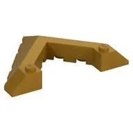 Brick Wedged, Sloped 45° 6 x 8 with Pointed Cutout, Pearl Gold