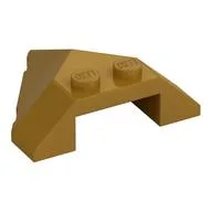 Brick Wedged, Sloped 4 x 4 Pointed, Pearl Gold