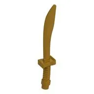 Weapon Sword / Saber with Curved Blade and Hilt, Pearl Gold