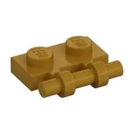 Plate Special 1 x 2 Side Handle [Free Ends], Pearl Gold