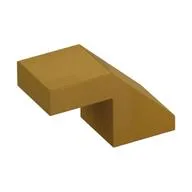 Brick Sloped 45° 2 x 1 with 2/3 Inverted Cutout and no stud, Pearl Gold