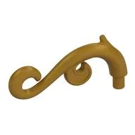 Curled Decorative Ornament / Plant Vine with Bar, Pearl Gold