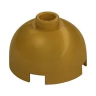 Brick Round 2 x 2 Dome Top, Hollow Stud, Pearl Gold