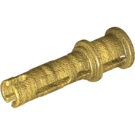 Technic Pin Long with Friction Ridges Lengthwise and Stop Bush [3 Lateral Holes, Big Pin Hole], Pearl Gold