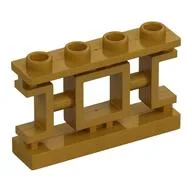Fence 1 x 4 x 2 Ornamental Asian Lattice Square with 4 Studs, Pearl Gold