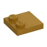 Plate Special 2 x 2 with Only 2 studs, Pearl Gold