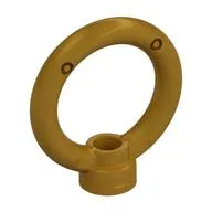 Plate Special, 1 x 1 Stud with 3 x 3 Ring on Top, Pearl Gold