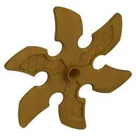 Large Figure Weapon 6 Blade Ninja Star / Shuriken, Pearl Gold