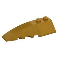 Brick Wedged, Curved 6 x 2 Left, Inner Ridges, Pearl Gold