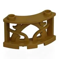 Fence Decorative 3 x 3 x 2 Quarter Round with 2 Studs, Pearl Gold