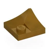 Plate Special 2 x 2 with Double Inverted Curve, 1 Stud, Pearl Gold