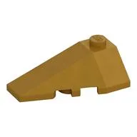 Brick Wedged, Sloped 4 x 2 Triple Left, Pearl Gold