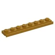 Plate Special 1 x 8 with Door Rail, Pearl Gold