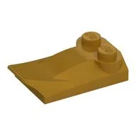 Brick Wedged, Curved 2 x 3 x 2/3 Two Studs, Wing End, Pearl Gold