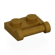 Plate Special 1 x 2 [Side Handle Closed Ends], Pearl Gold