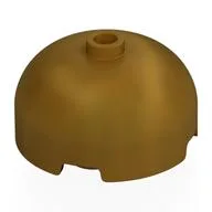Brick Round 3 x 3 Dome with Center Stud, Pearl Gold